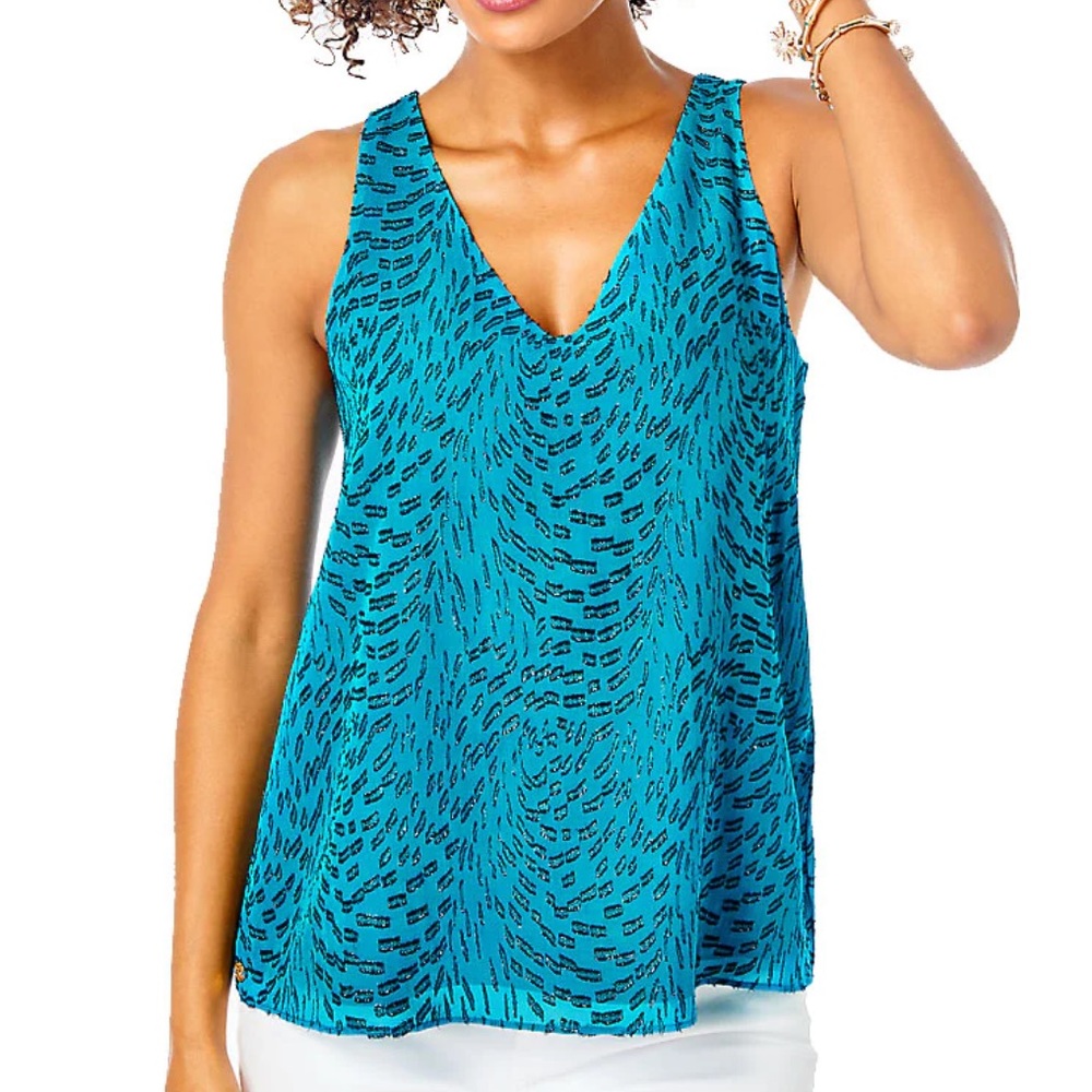 {Lilly Pulitzer} Brand New Florin Silk Sleeveless Top
